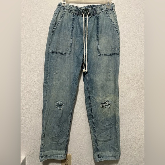 Aerie Distressed Light Blue Jeans / Joggers size S - Picture 2 of 7